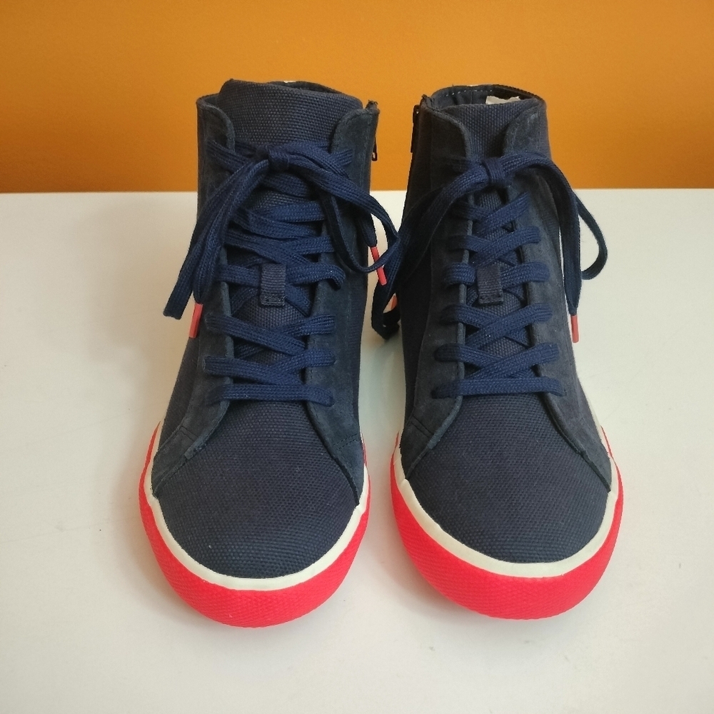 Mini Boden Dark Blue and Bright Red Kids' Sneakers Size 39